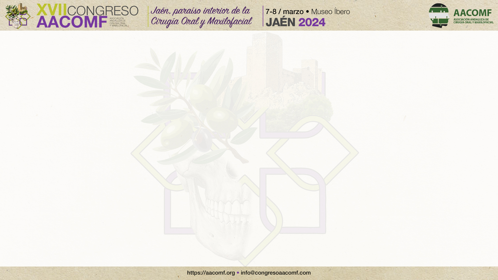 XVII CONGRESO DE LA AACOMF (ASOCIACIÓN ANDALUZA DE CIRUGÍA ORAL Y MAXILOFACIAL) JAÉN 2024 - Plantilla